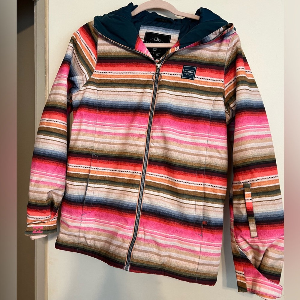 SOLD Sz S tribal Striped Billabong Snow Sula Hoodie Jacket